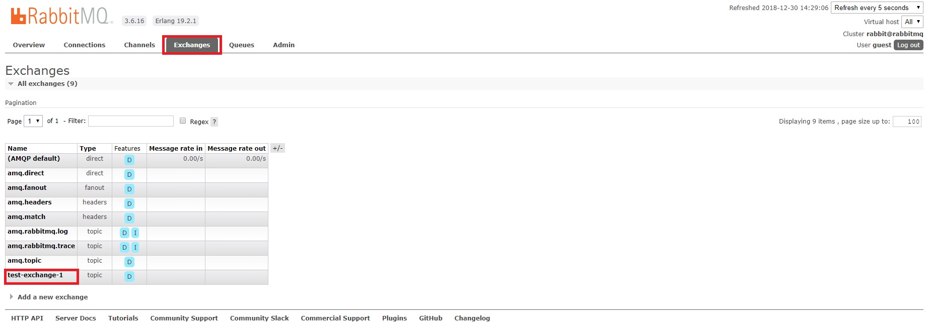 Exchange Overview Page