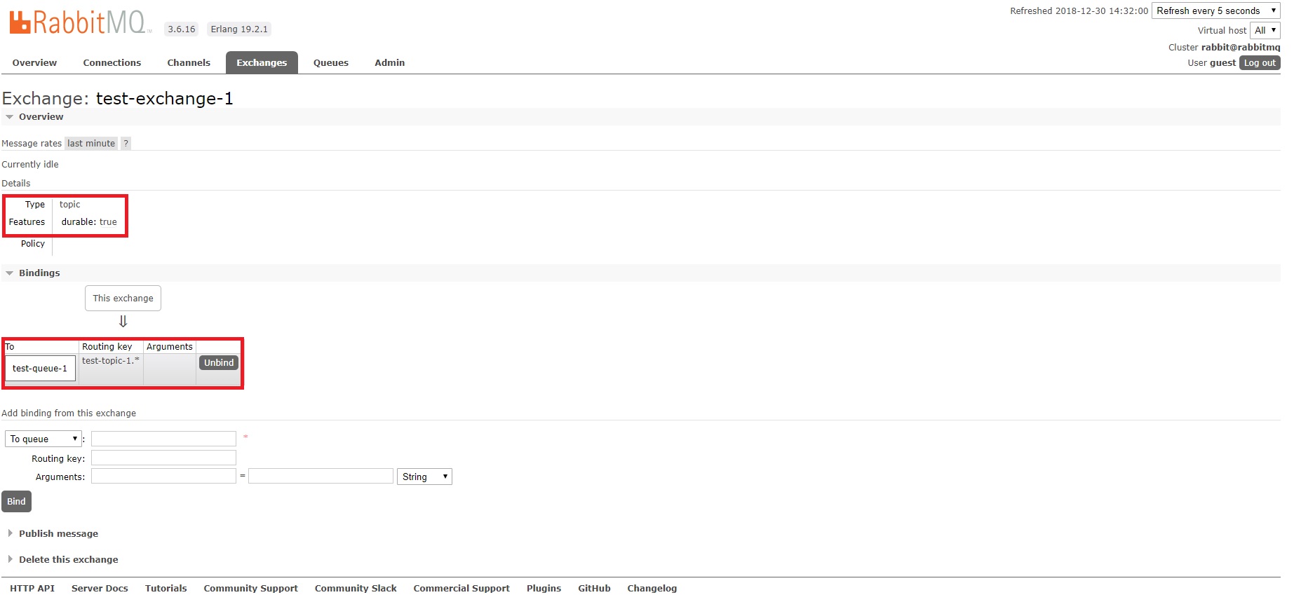 Exchange Detail Page